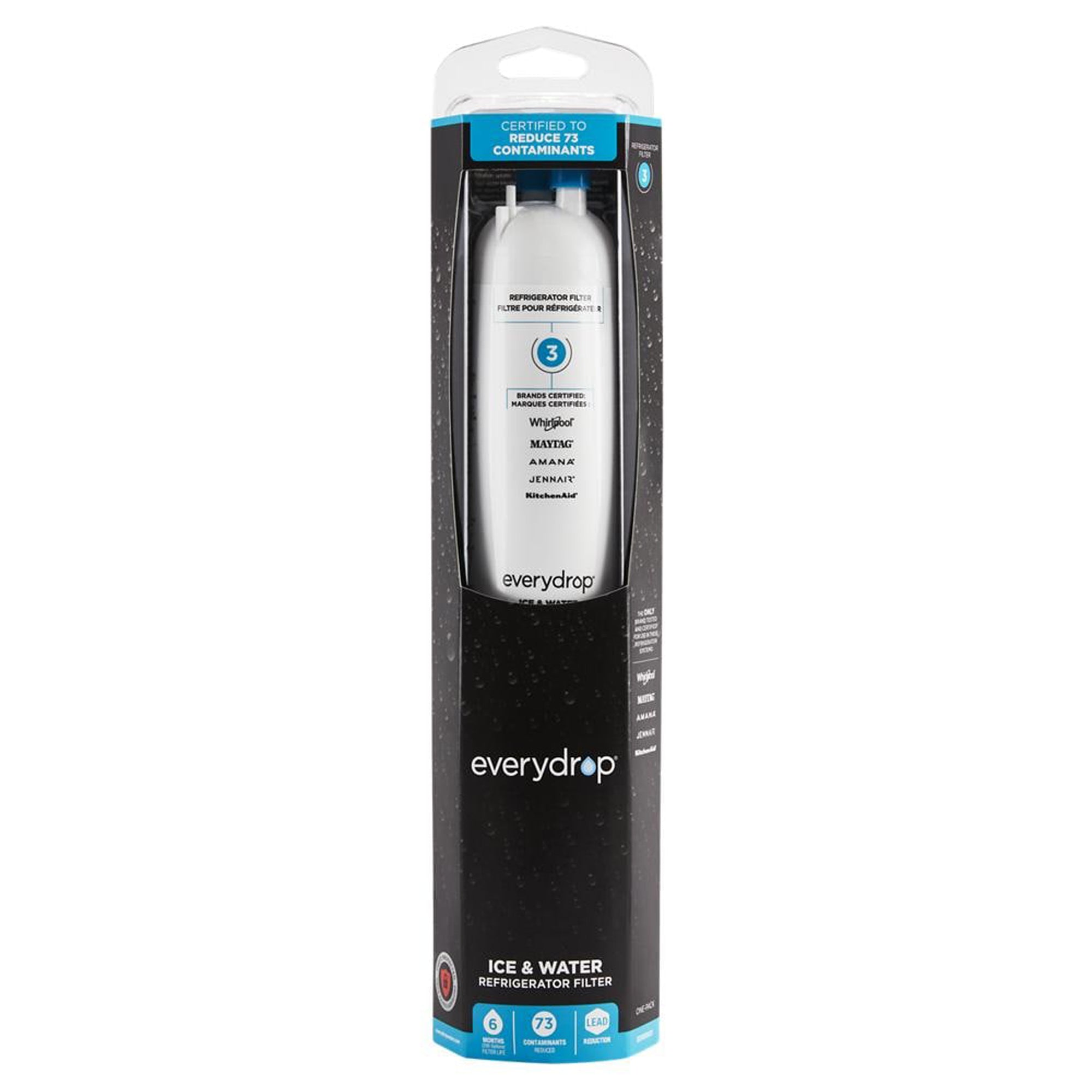 3-Pack Everydrop Water Filter 3 – 4396710 EDR3RXD1 Whirlpool Refrigerator Water Filter Replacement Fridge Filter