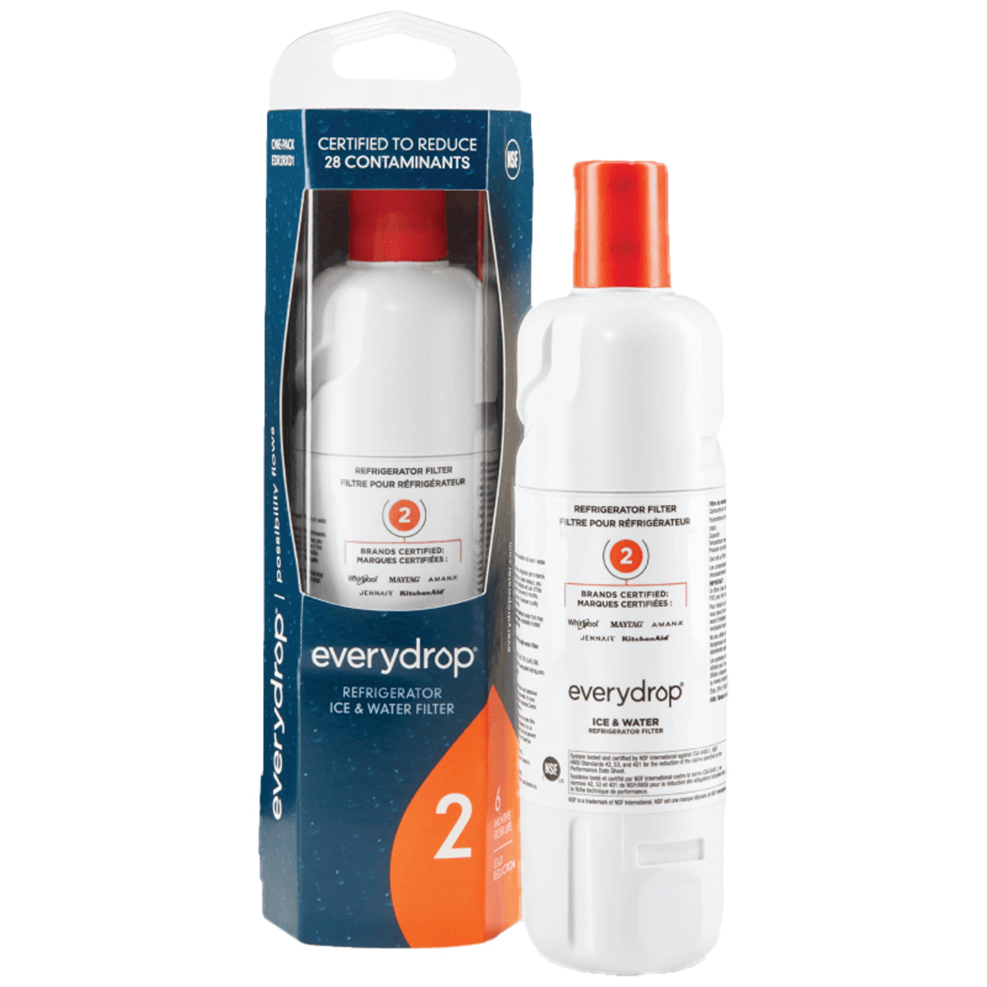 3-Pack Everydrop Water Filter 2 – W10413645A EDR2RXD1 Whirlpool Refrigerator Water Filter Replacement Fridge Filter